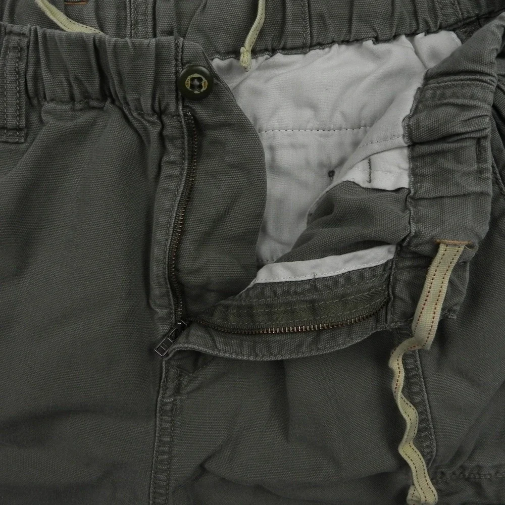 Tommy Bahama Cargo Shorts Mens Large L Green Cotton Tencel Elastic Waist Casual